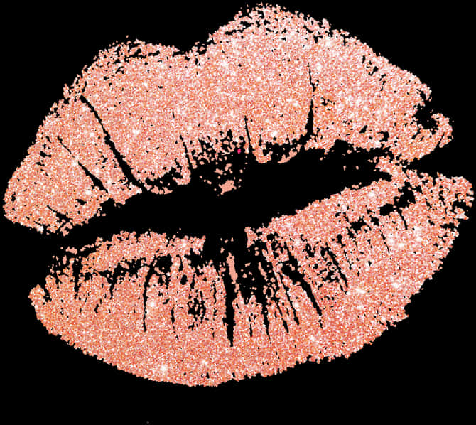 Glittery Pink Lip Print PNG Image