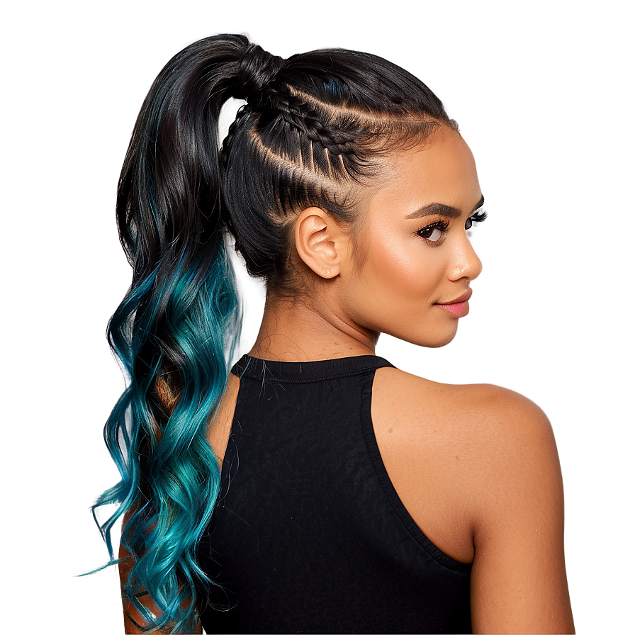 Glittery Ponytail Accent Png Nqk31 PNG Image