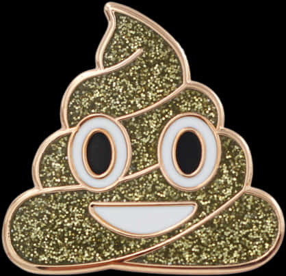 Glittery Poop Emoji Pin PNG Image