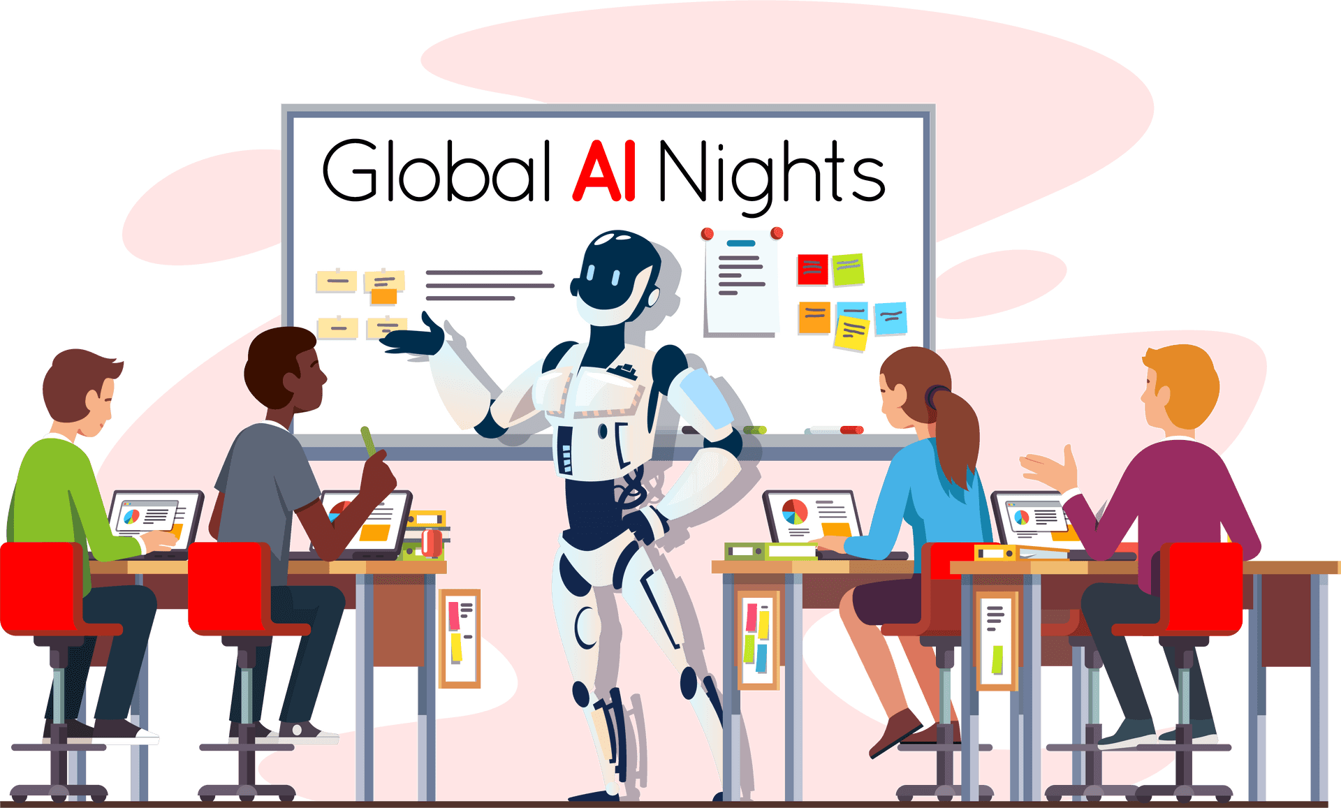 Global A I Nights Presentation PNG Image