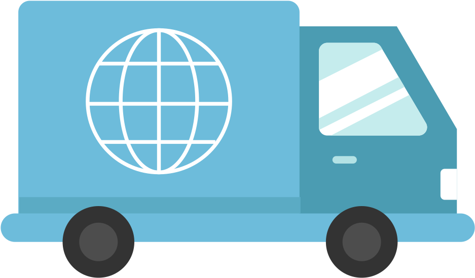 Global Delivery Van Graphic PNG Image