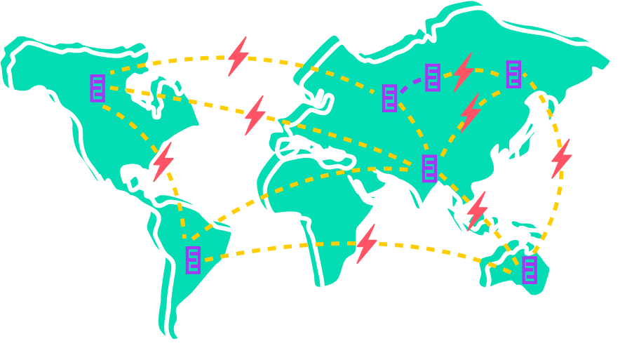 Global Energy Trade Routes Map PNG Image