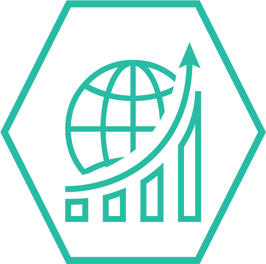 Global Growth Graph Icon PNG Image