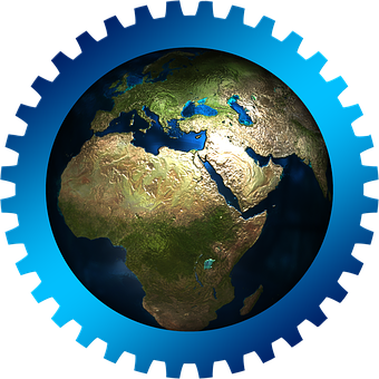 Global Industry Gear Concept PNG Image