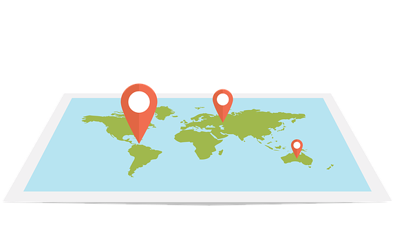 Global Location Pins Map PNG Image