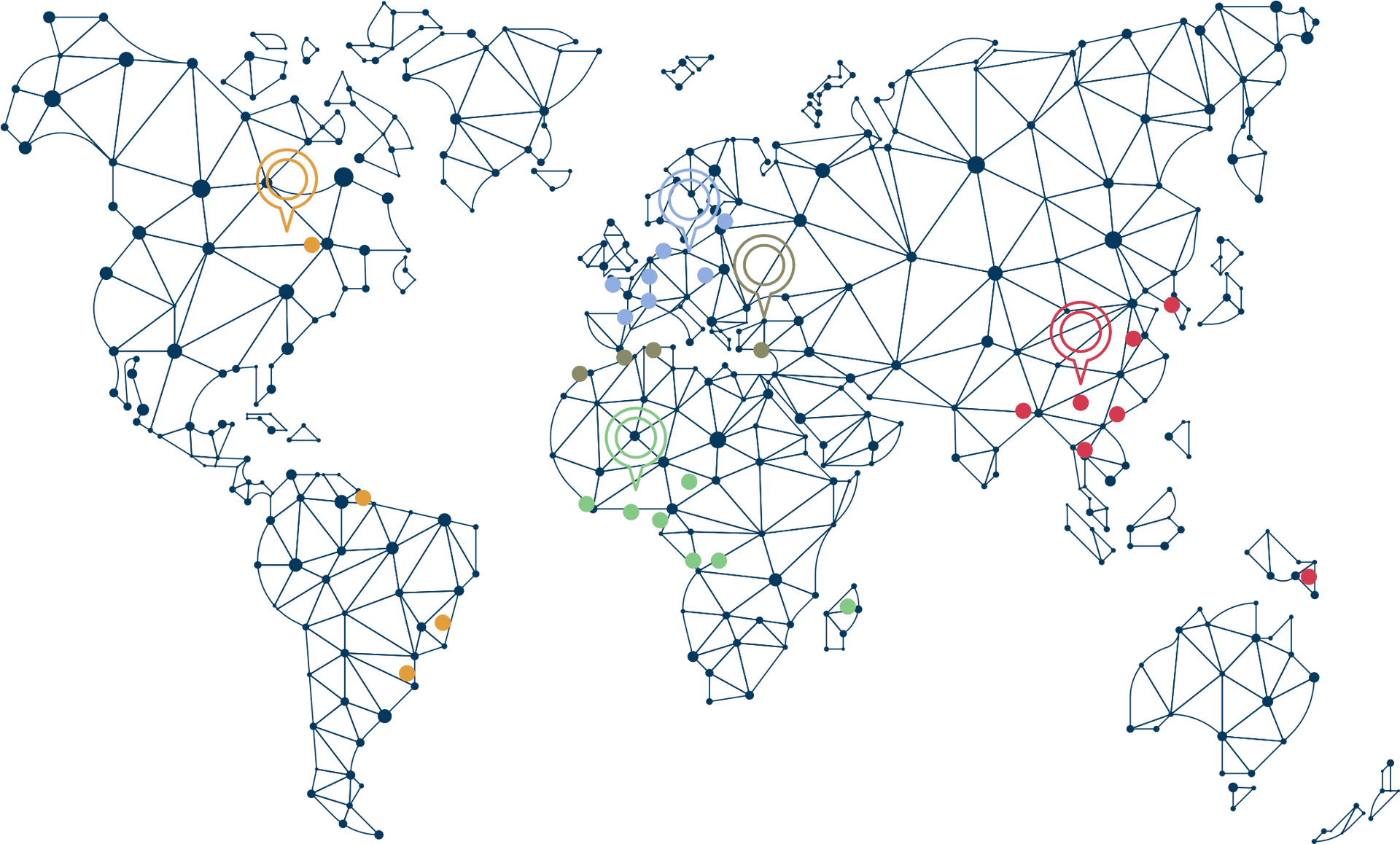 Global Network Connections Map PNG Image