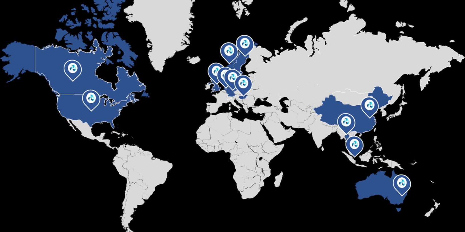 Global Network Distribution Map PNG Image