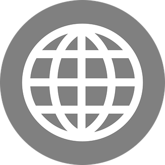 Global Network Icon Gray Background PNG Image