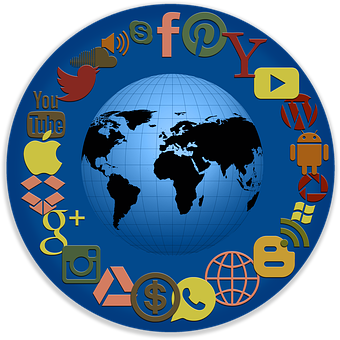 Global Social Media Icons PNG Image