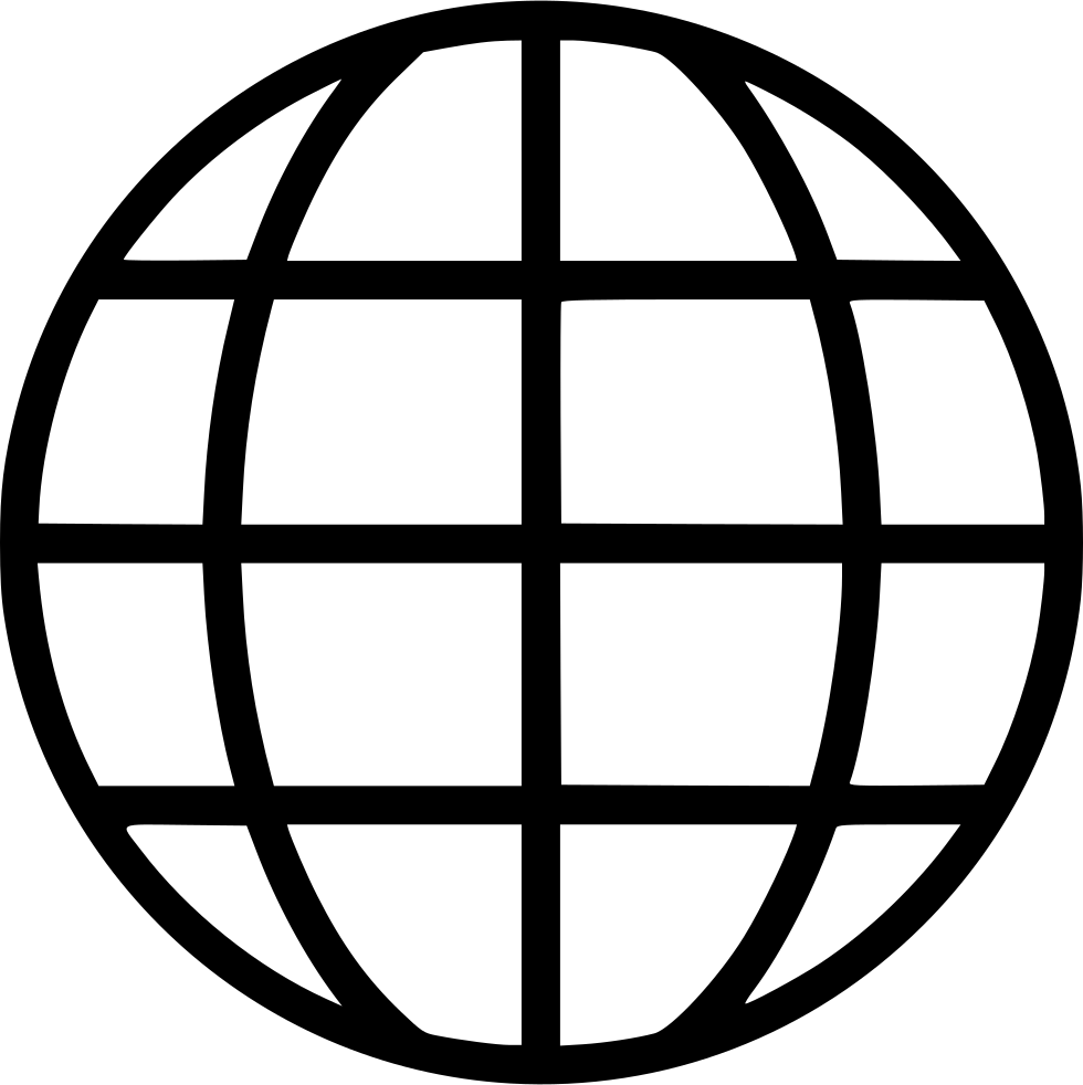 Globe Icon Simple Black PNG Image