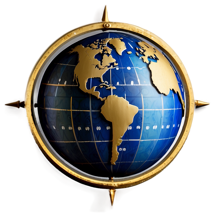 Globe With Compass Png Cmn PNG Image