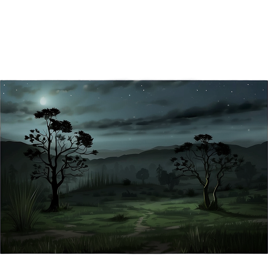 Gloomy Night Landscape Png 06242024 PNG Image