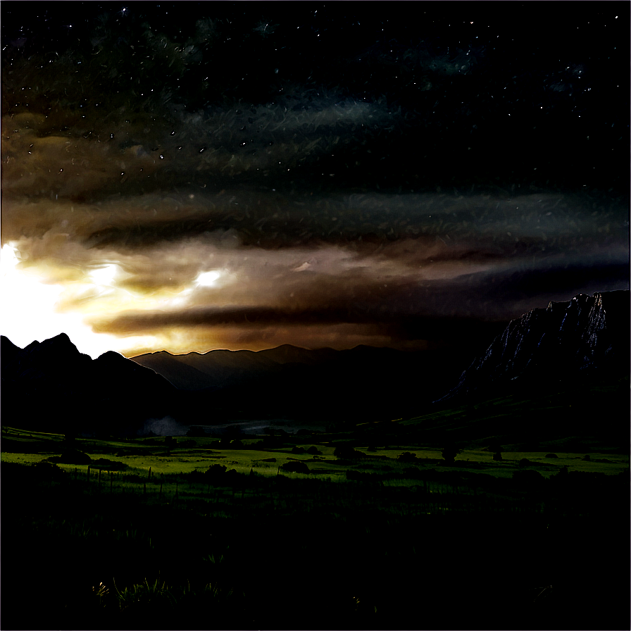 Gloomy Night Landscape Png Llg PNG Image