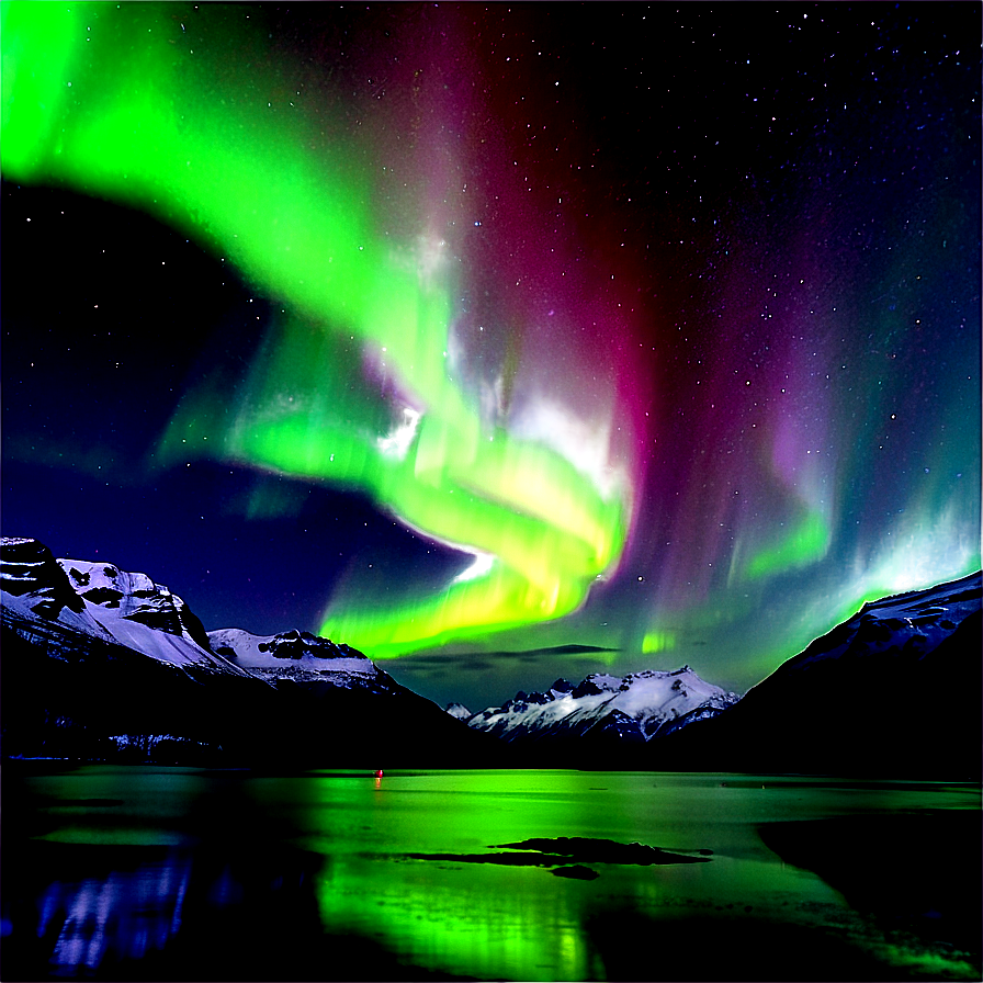 Glorious Aurora Over Fjords Png Tby PNG Image