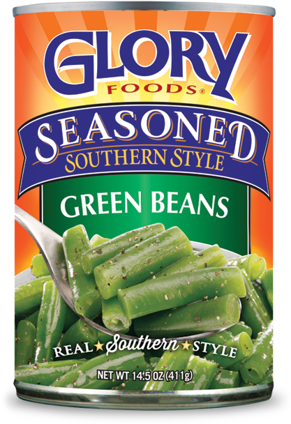 Glory Foods Seasoned Southern Style Green Beans Can PNG Image