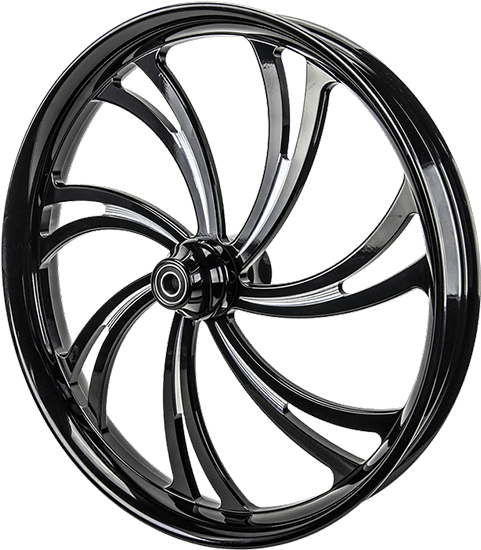 Glossy Black Alloy Wheel PNG Image