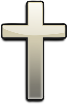 Glossy Black Christian Cross PNG Image