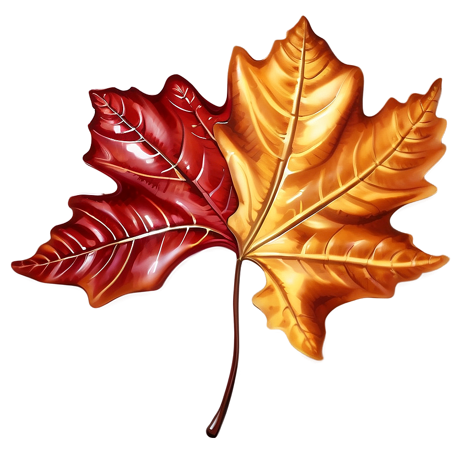 Glossy Fall Leaf Png Nwu PNG Image