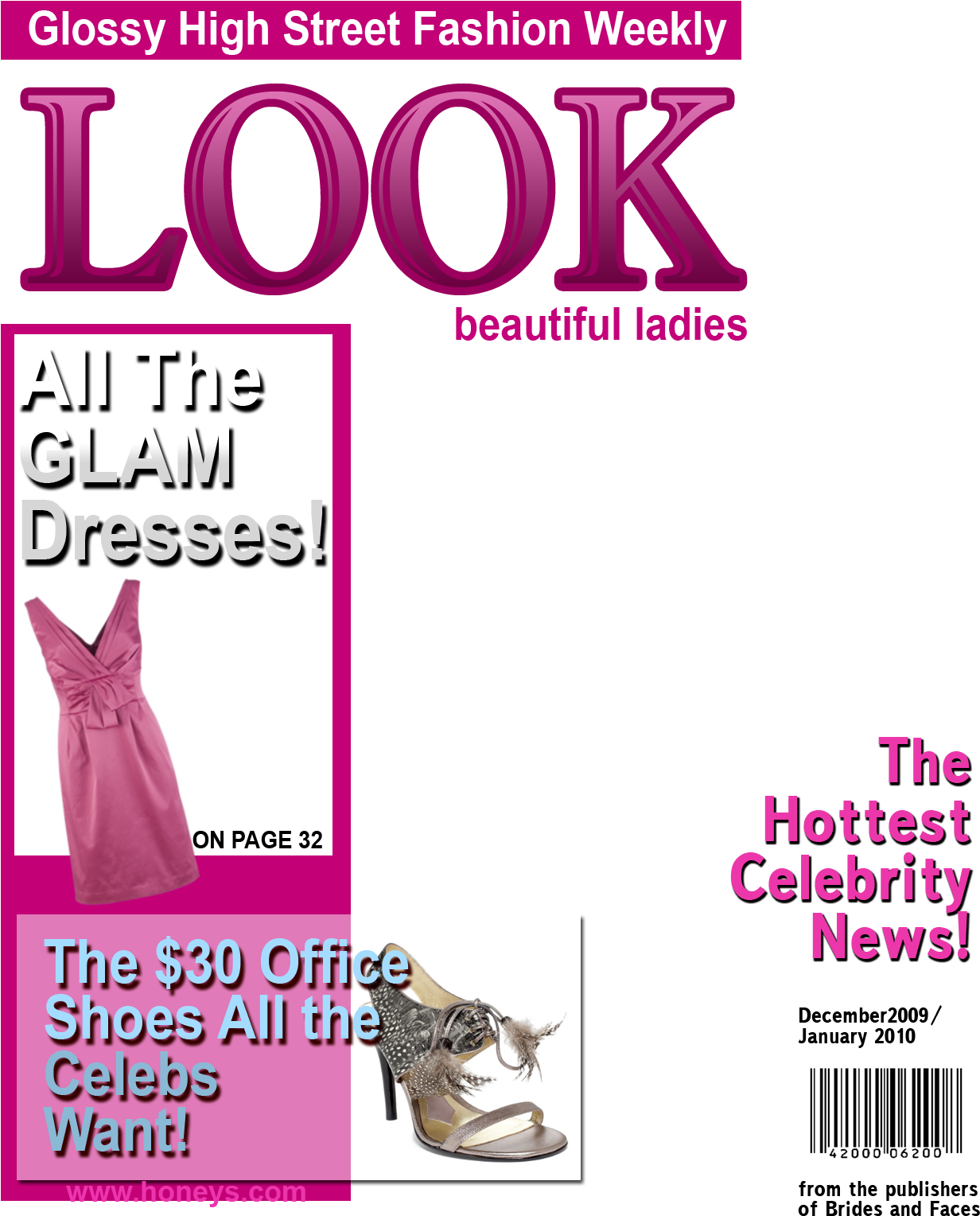 Glossy Fashion Magazine Cover January2010 PNG Image