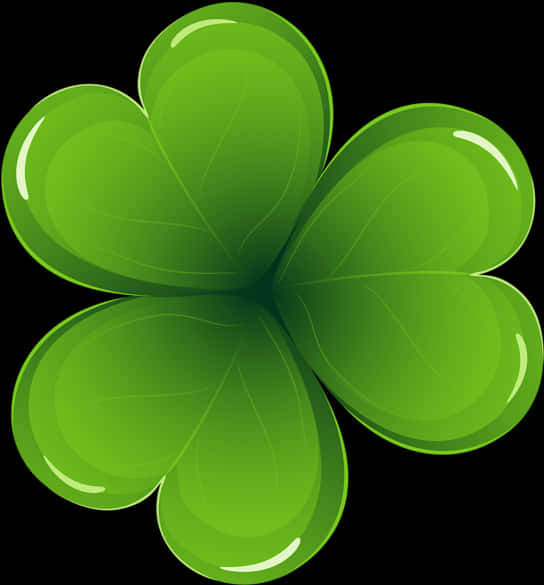 Glossy Green Shamrock Graphic PNG Image