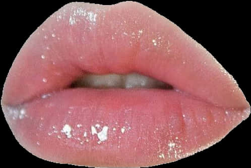 Glossy_ Pink_ Lips_ Closeup.jpg PNG Image