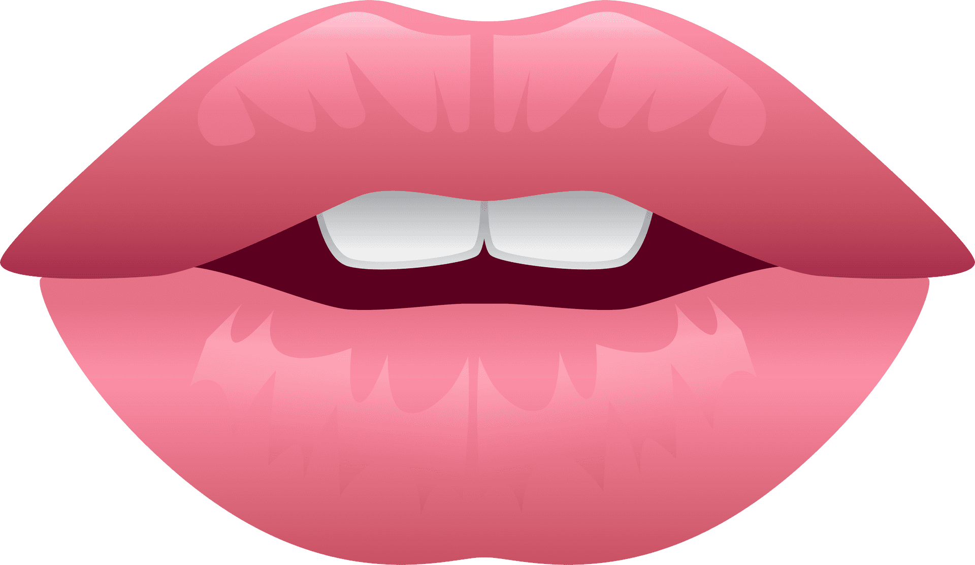 Glossy Pink Lips Illustration PNG Image