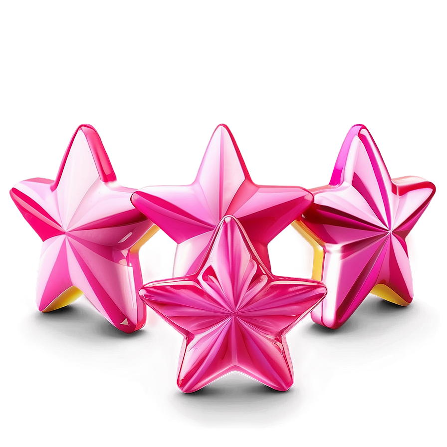 Glossy Pink Stars Png 4 PNG Image