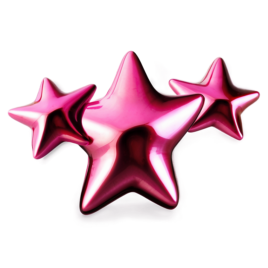 Glossy Pink Stars Png Dtl11 PNG Image