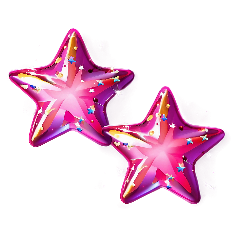 Glossy Pink Stars Png Omg30 PNG Image