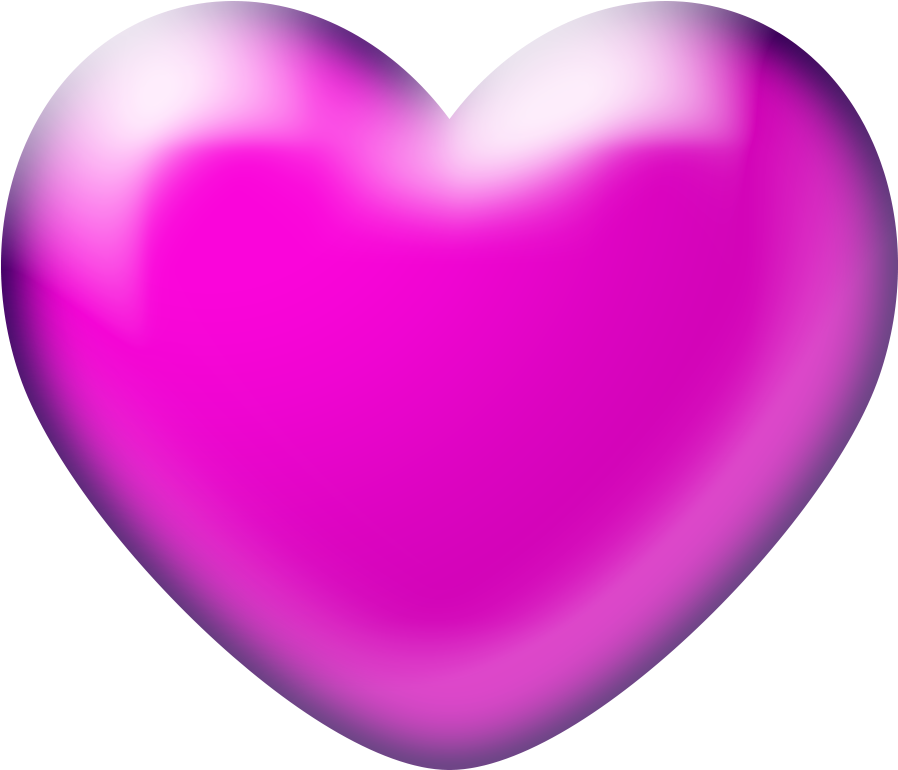 Glossy Pink3 D Heart PNG Image