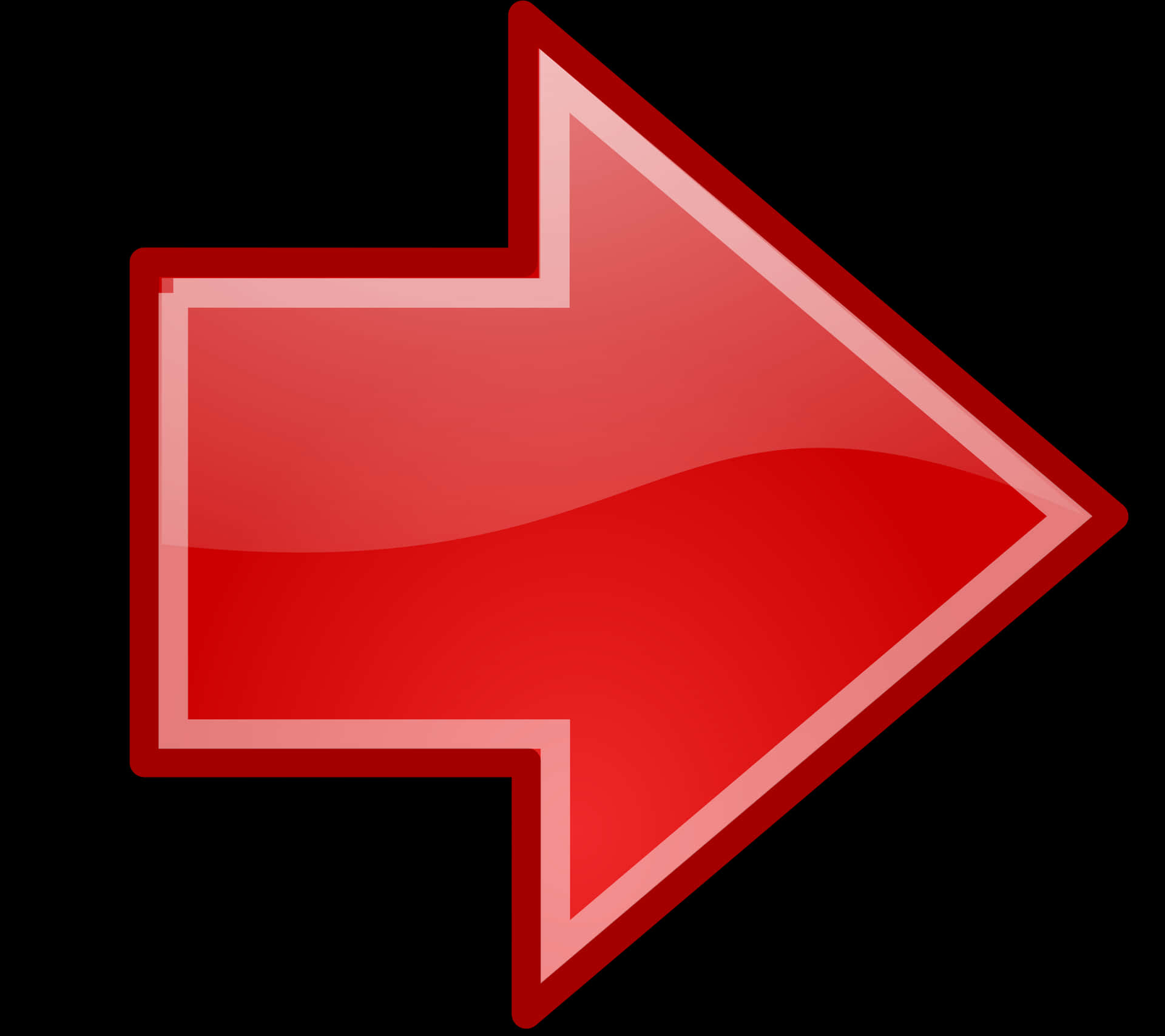 Glossy Red Arrow Graphic PNG Image