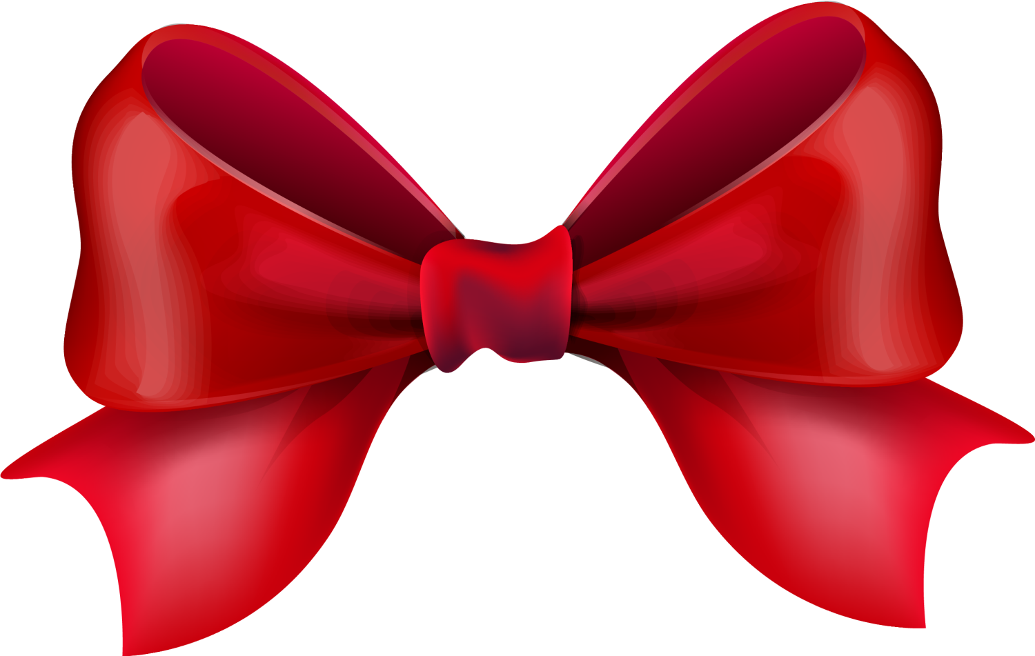 Glossy Red Bow Illustration PNG Image