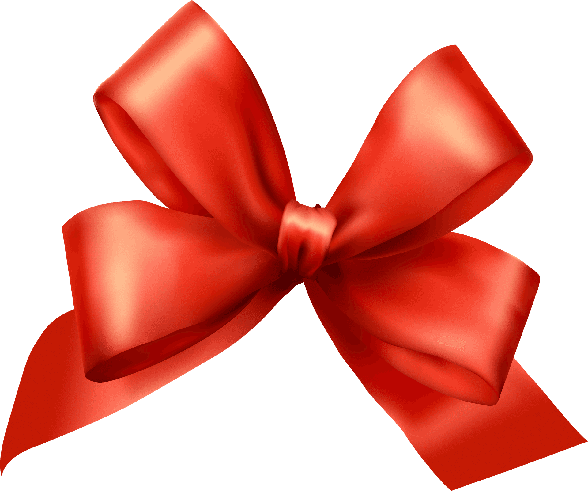 Glossy Red Gift Bow PNG Image