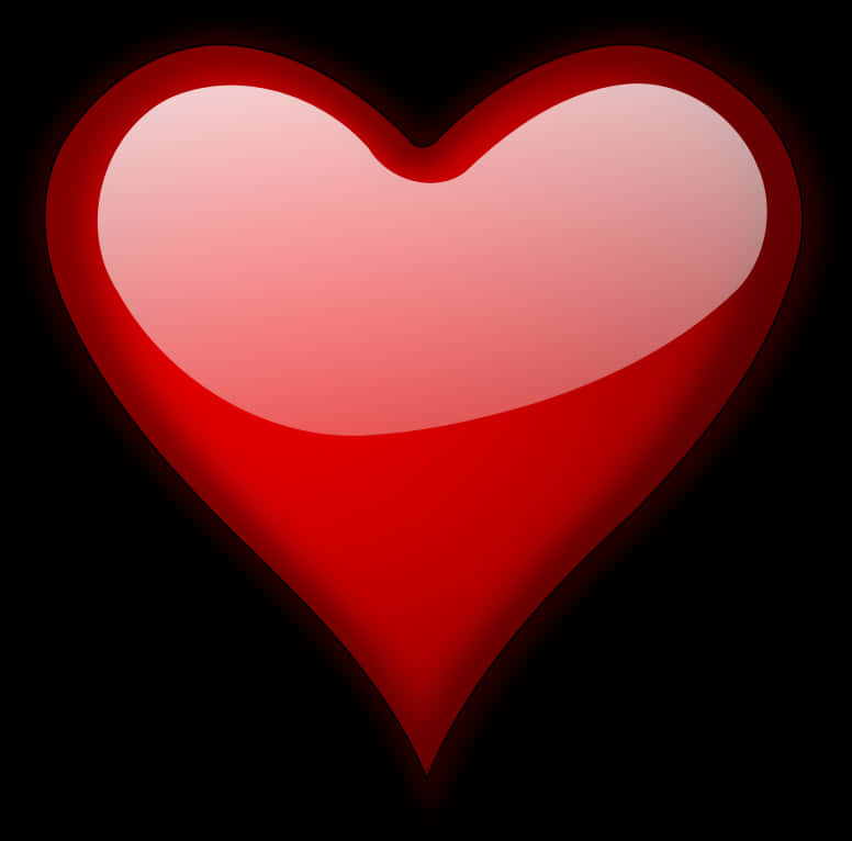 Glossy Red Heart Graphic PNG Image