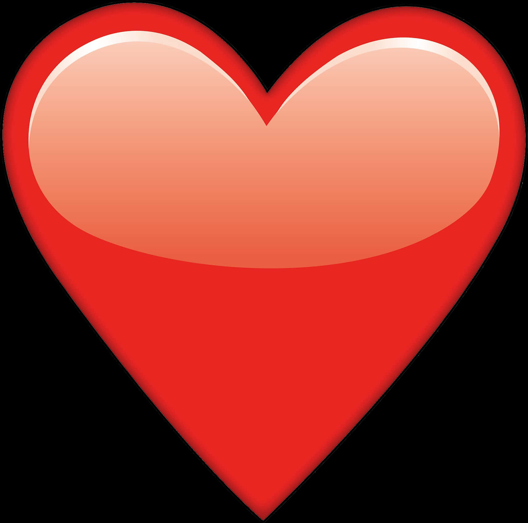 Glossy Red Heart Graphic PNG Image