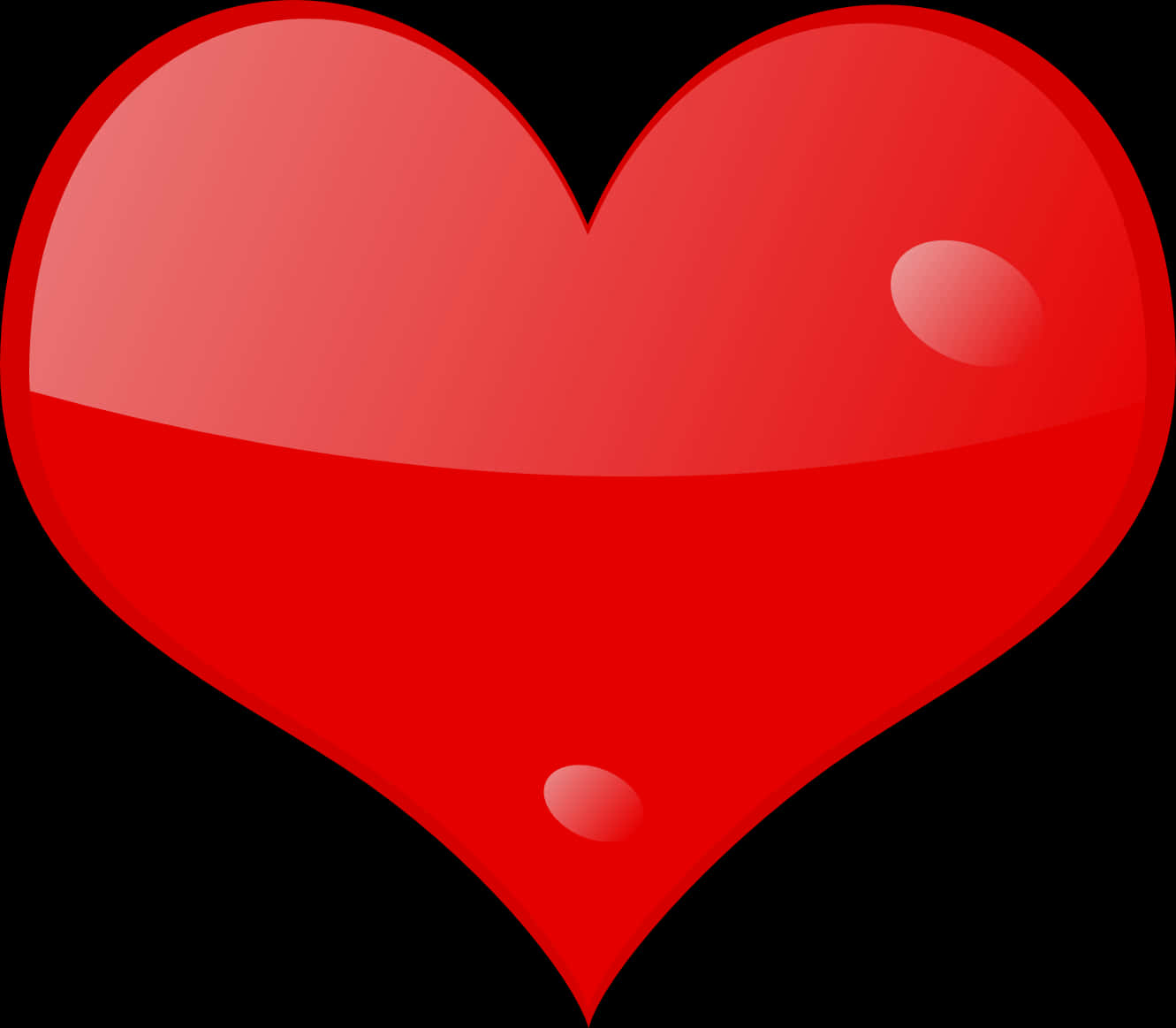 Glossy Red Heart Graphic PNG Image