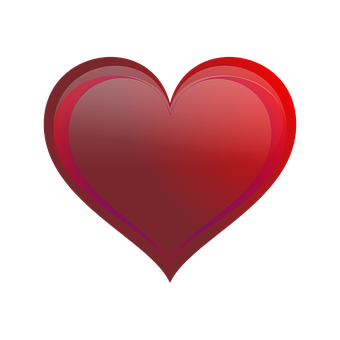 Glossy Red Heart Graphic PNG Image