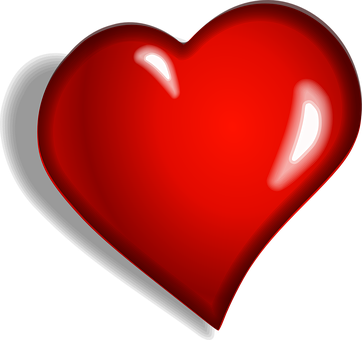 Glossy Red Heart Graphic PNG Image