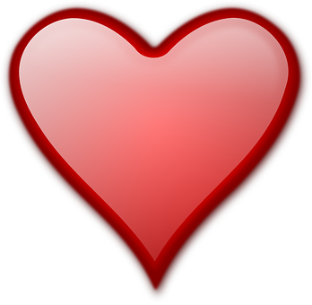 Glossy Red Heart Graphic PNG Image