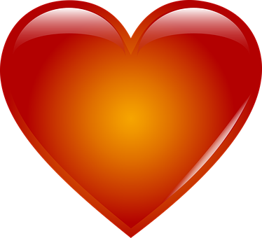 Glossy Red Heart Graphic PNG Image