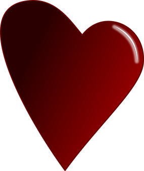 Glossy Red Heart Shaped Illustration PNG Image