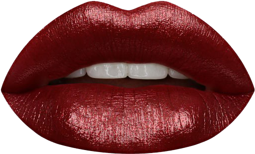 Glossy Red Lips Closeup PNG Image