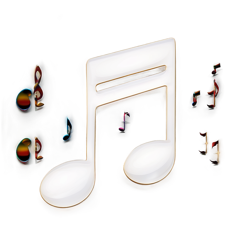 Glossy White Music Notes Png Meg PNG Image