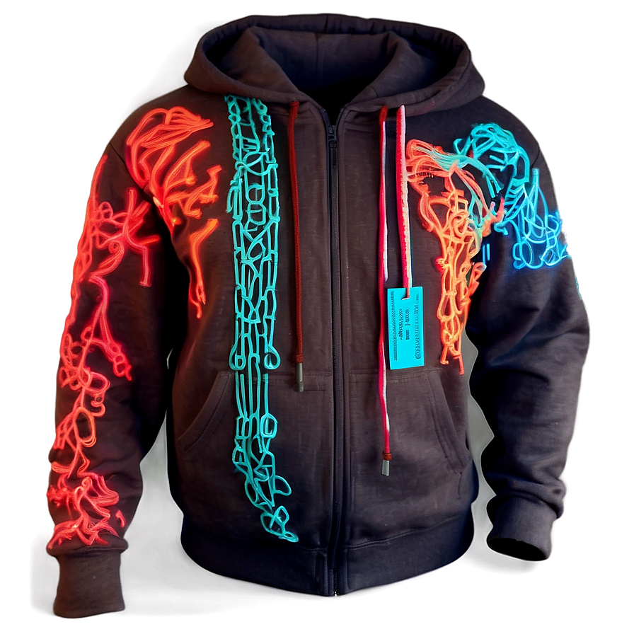 Glow In The Dark Hoodie Strings Png 06272024 PNG Image