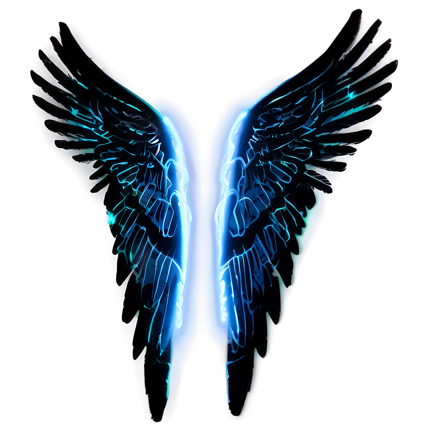 Glowing Angel Wings Outline Png Dmw40 PNG Image