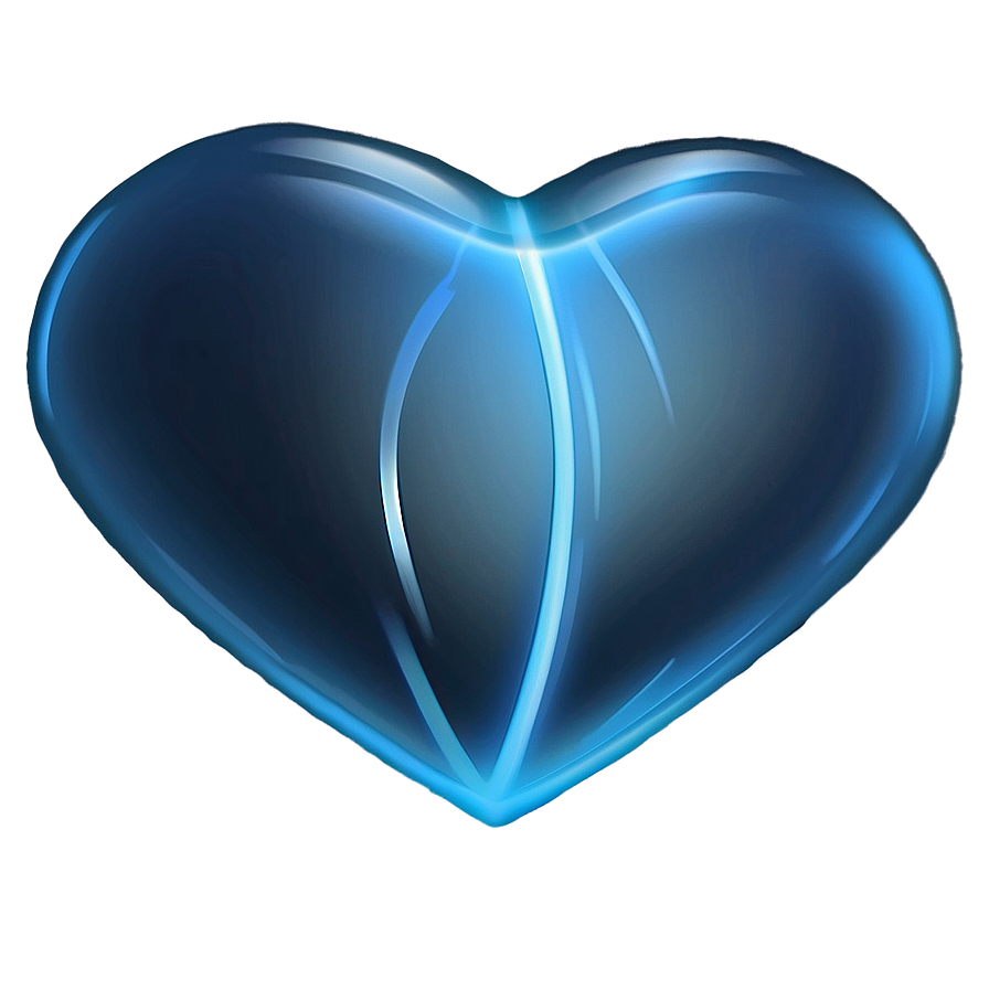 Glowing Blue Heart Emoji Png Tai PNG Image