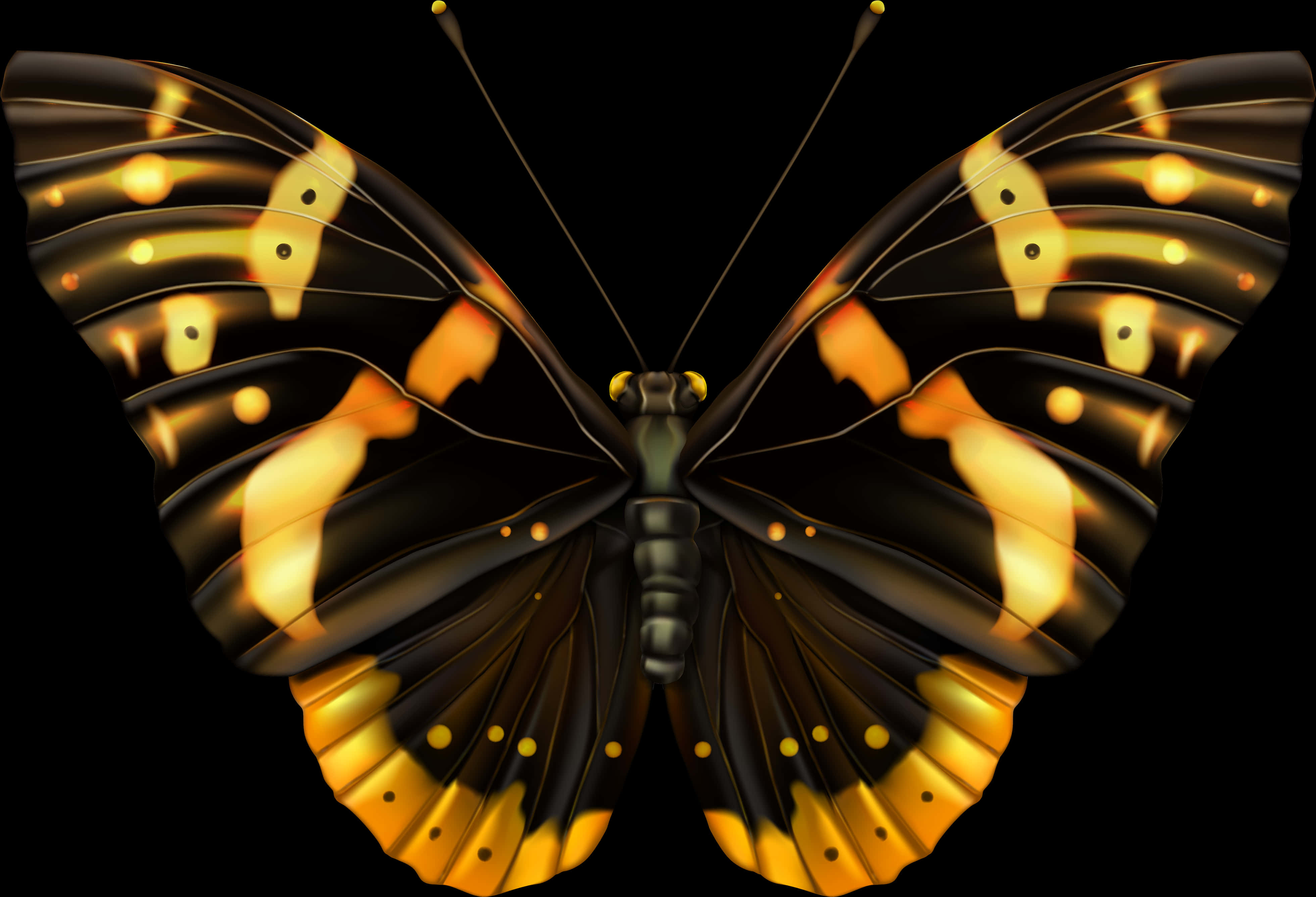 Glowing Butterfly Illustration PNG Image