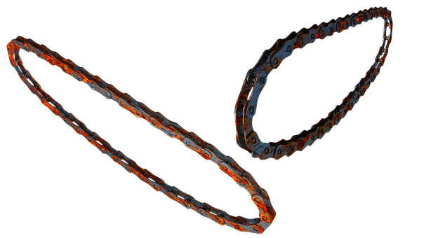 Glowing Chain Links Dark Background PNG Image