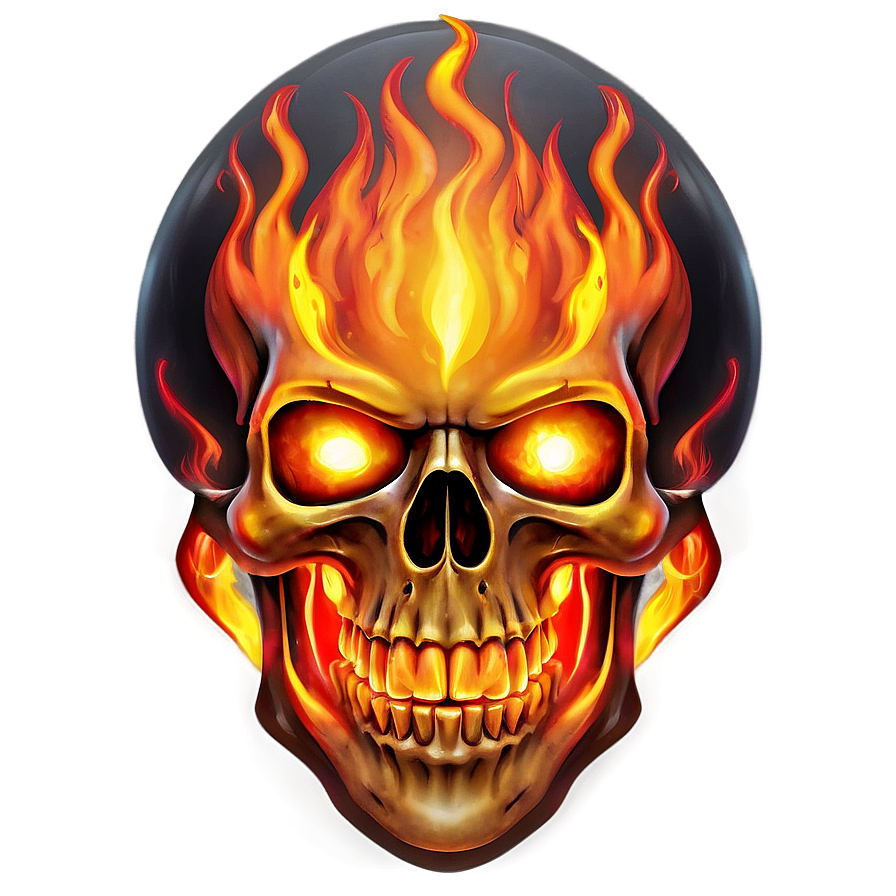 Glowing Fire Skull Png Tsj42 PNG Image