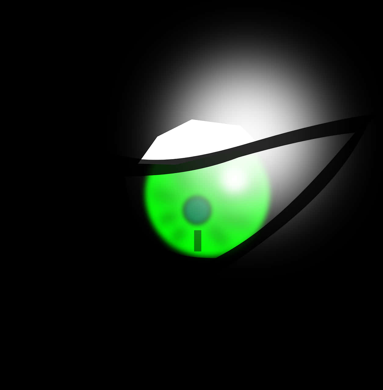 Glowing Green Anime Eye PNG Image